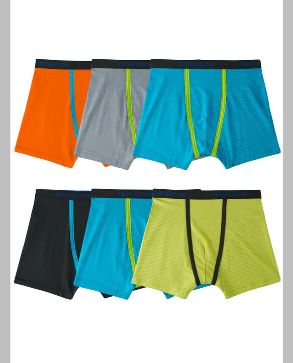 Boys' Breathable Micro-Mesh Boxer Briefs, Assorted 5+1 Bonus Pack Assorted 