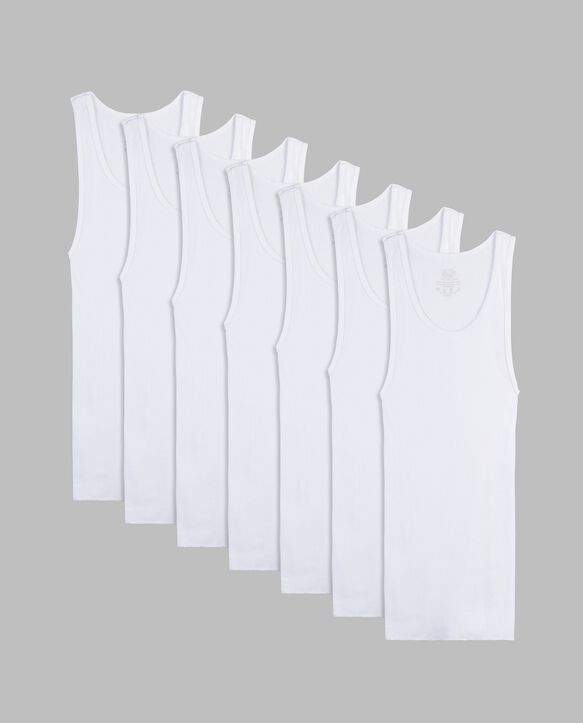 Boys' Tank Top A-Shirt, White 7 Pack WHITE