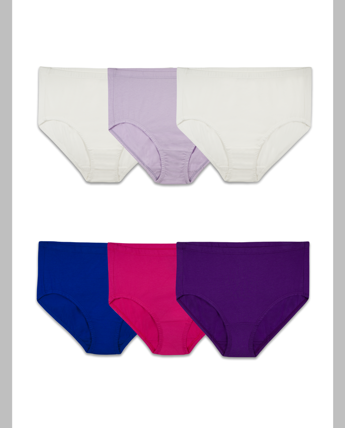 Women S Plus Fit For Me Breathable Cotton Mesh Brief Panty 6 Pack
