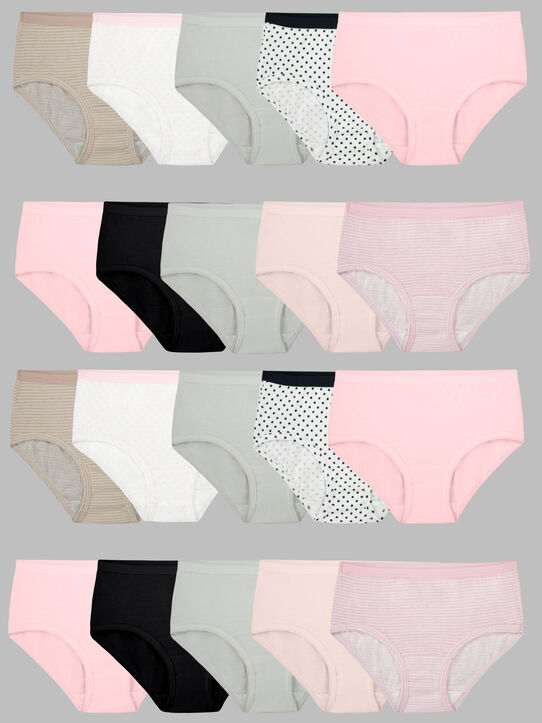 Girls'Eversoft® Brief Underwear, Assorted 20 Pack ASSORTED