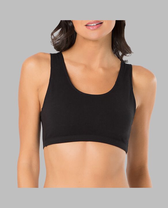Women's Tank Style Sports Bra, 3 Pack BLACK/WHITE/HEATHER GREY