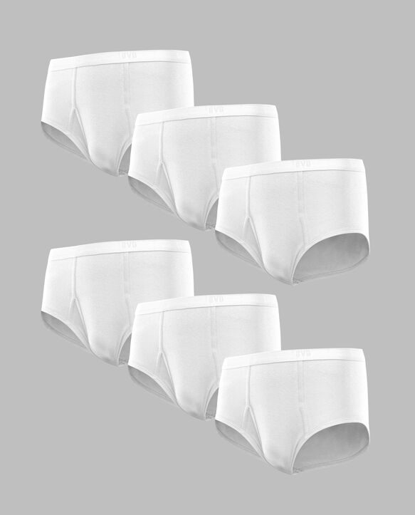 BVD® Men's Cotton Briefs, White 6 Pack White