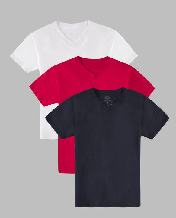 Boys' Supersoft Short Sleeve V-Neck T-Shirt, 3 Pack Macintosh Asst.