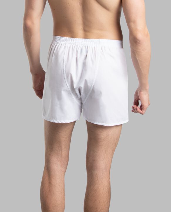 Men's Relaxed Fit Boxers, White 5 Pack White