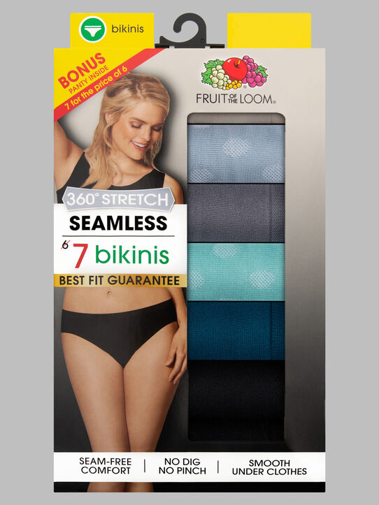 Fruit Of The Loom Women's 6+1 Bonus Pack Seamless Bikini Underwear