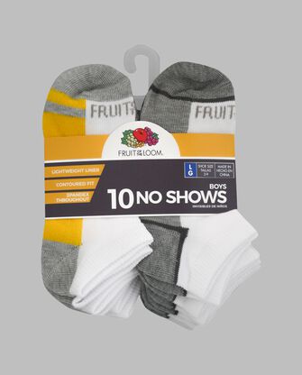 Boys' Sport No Show Sock White, 10 Pack 
