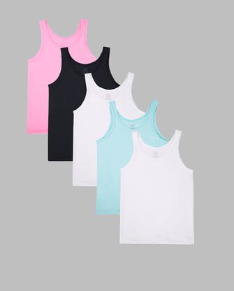 Girls' Tank, Assorted 5 Pack Assorted Heathers/Solids 2