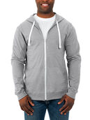 Men's Soft Jersey Full Zip Hooded Sweatshirt 