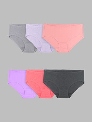 Women's 360 Stretch Comfort Cotton Hipster Panty, Assorted 6 Pack 
