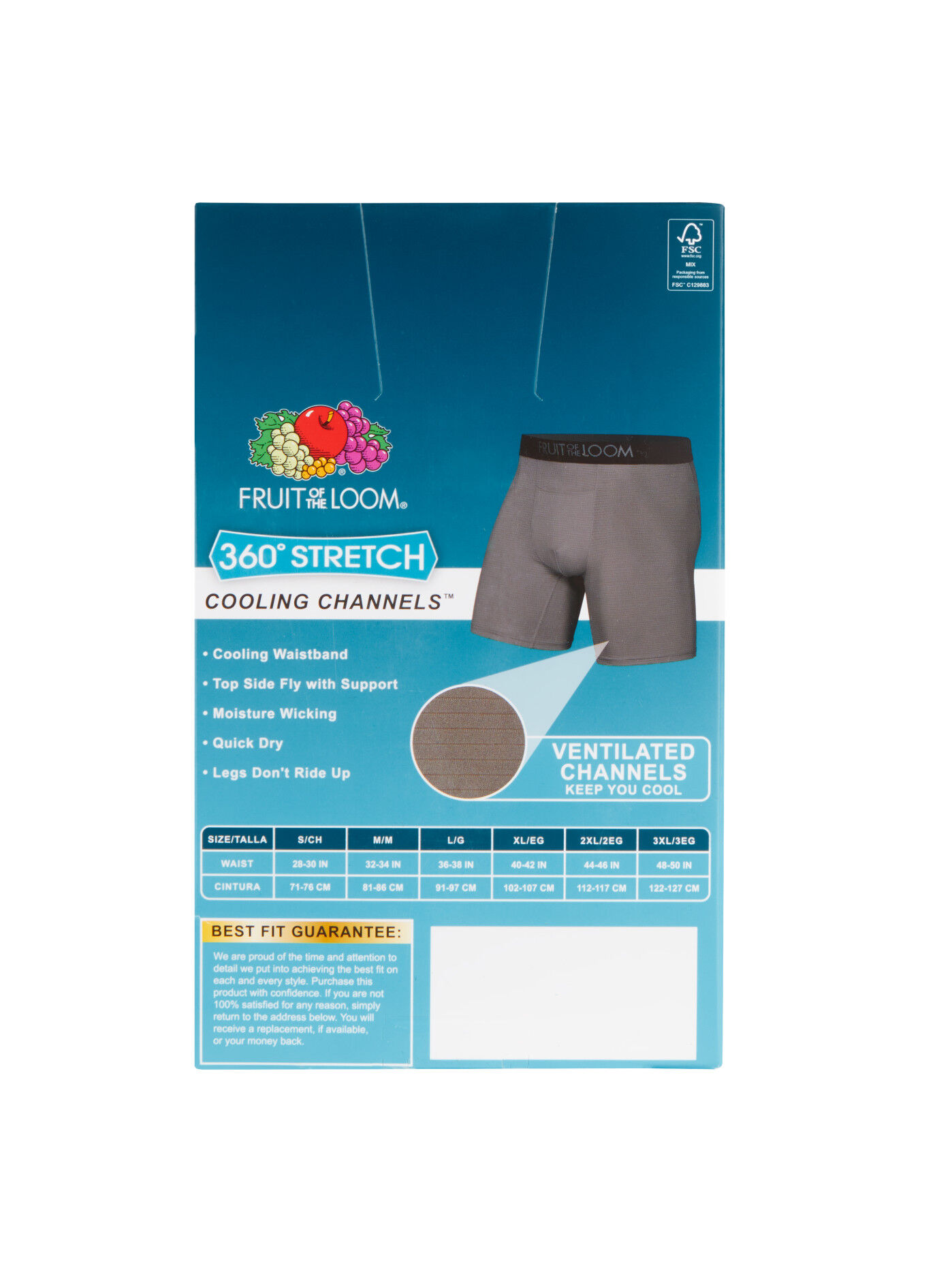 Men s 360 Stretch Cooling Channels Boxer Briefs Assorted 6 Pack