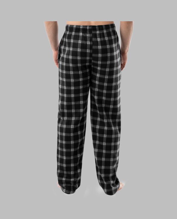 Fruit of the Loom Men's Fleece Sleep Pant, 2 Pack BLACK/BLACK