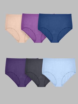 Women's Plus Fit for Me® Beyondsoft® Brief Panty, Assorted 6 Pack 