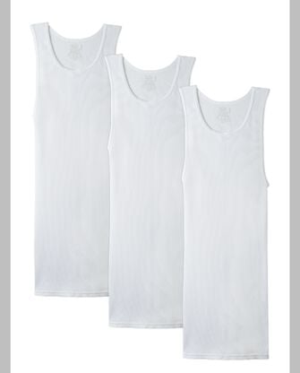 Men's Cotton White A-Shirts, 3 Pack 