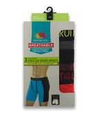 Men's Breathable with Ultra Flex Long Leg Boxer Briefs, 3 Pack ASSORTED