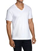Tall Men's Classic White V-Neck T-Shirts, 6 Pack White