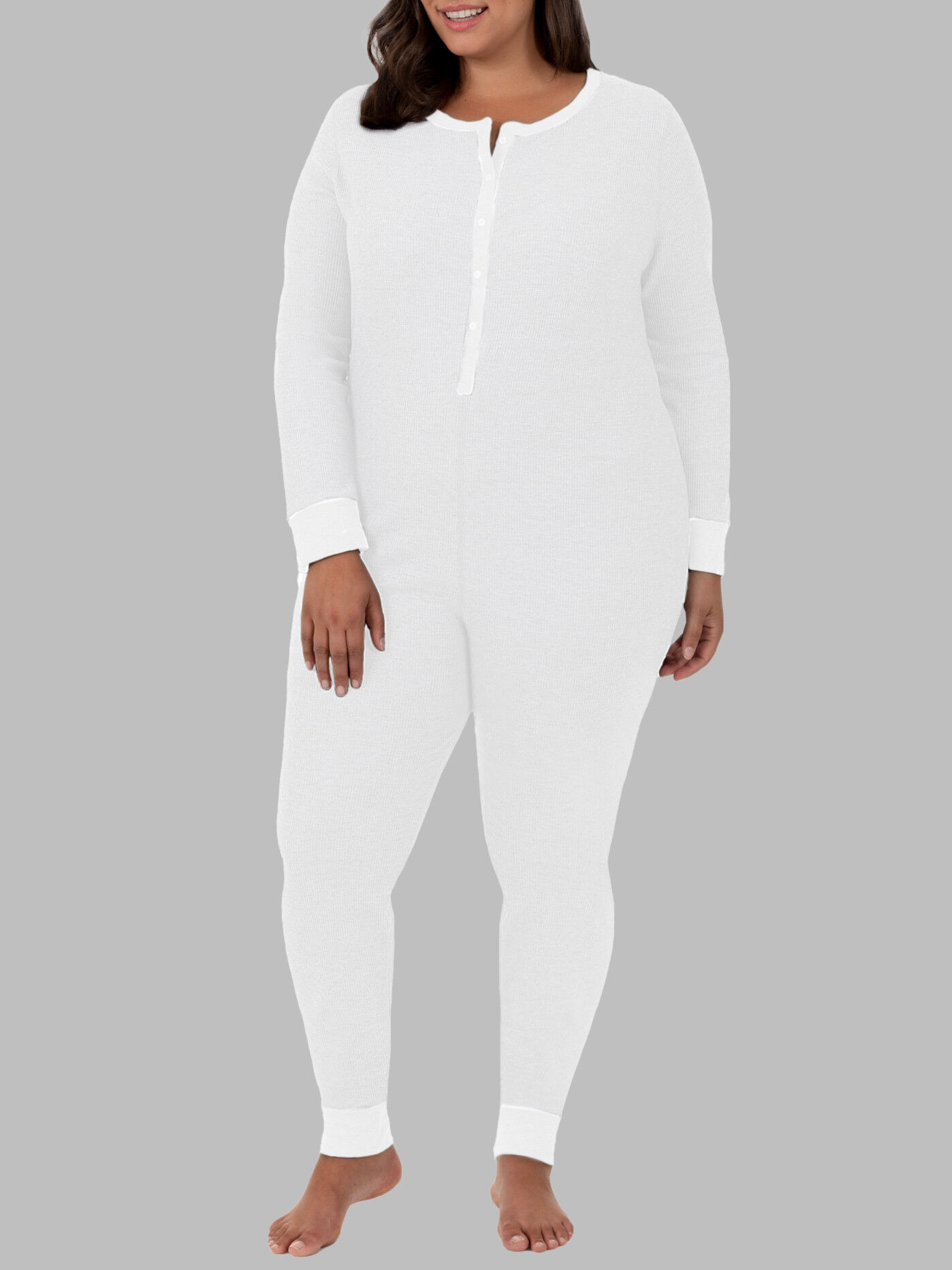 Women s Plus Fit for Me Waffle Unionsuit