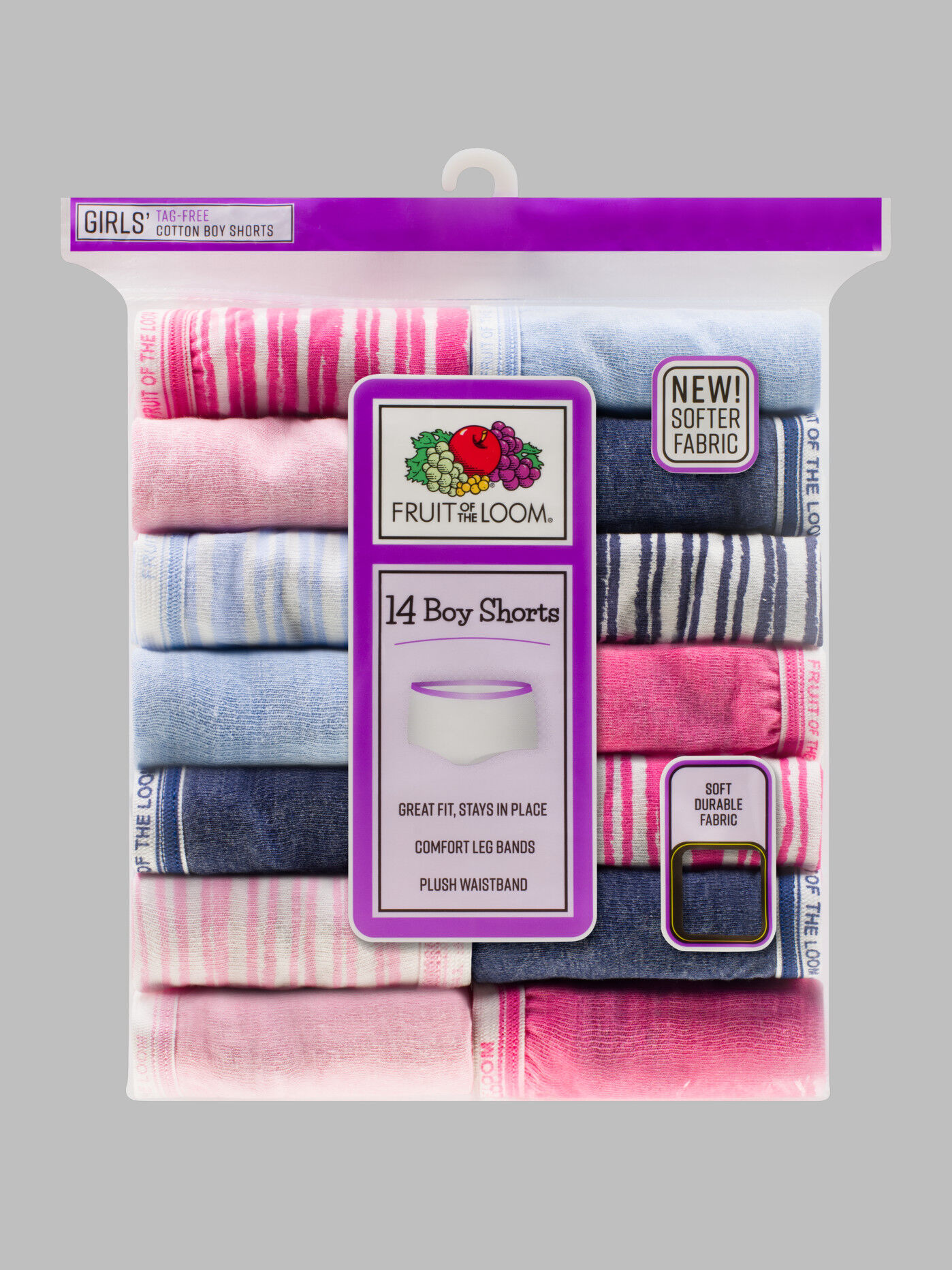 Girls Assorted Heather Boy Short 14 Pack