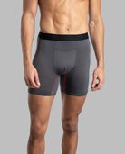Men's 360 Stretch Cooling Channels Boxer Brief, Black and Gray 6 Pack Black and Gray