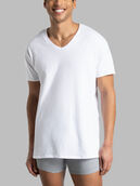 Men's Short Sleeve V-neck T-Shirt, White 3 Pack White