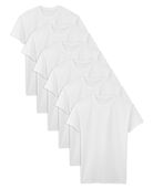 Tall Men's Classic White Crew Neck T-Shirts, 6 Pack White