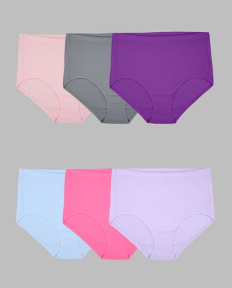 Women's Breathable Cotton-Mesh Brief Panty, Assorted 6 Pack 