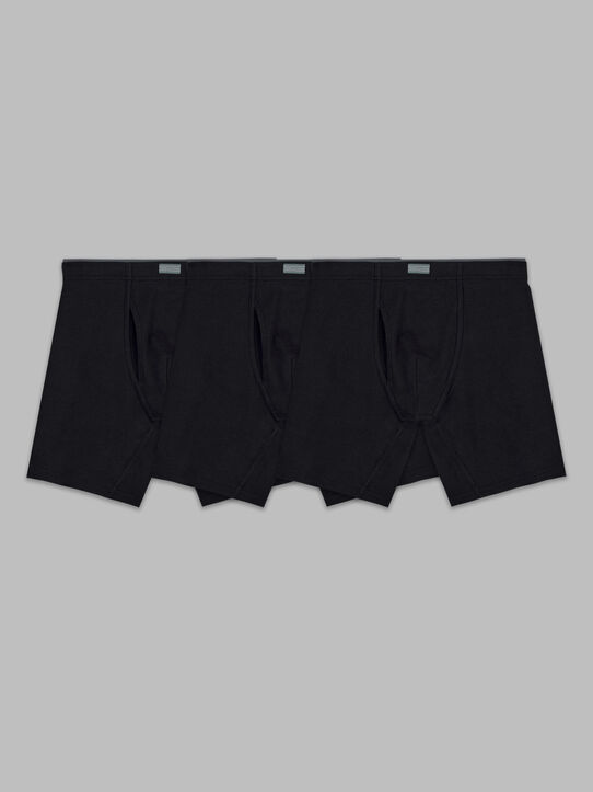 Men's Crafted Comfort™ Fabric Covered Waistband Boxer Briefs, Black 3 Pack Black