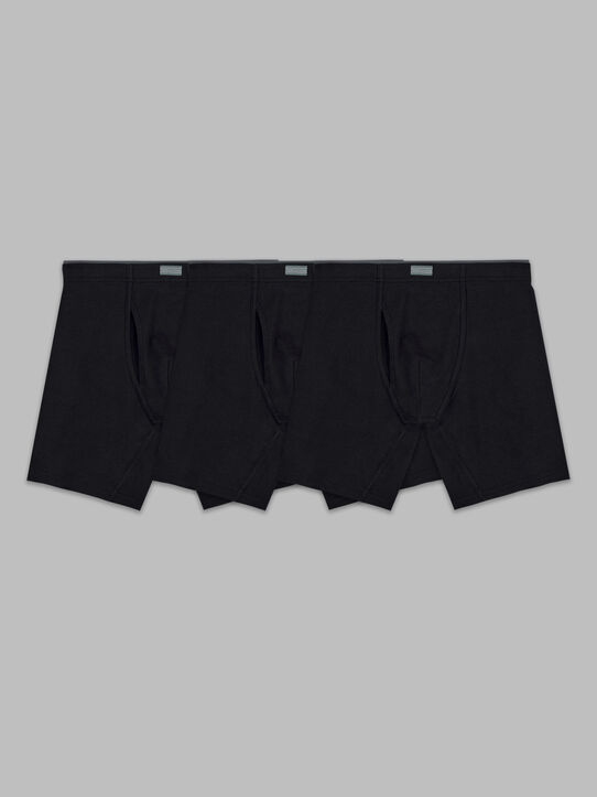 Men's Crafted Comfort™ Fabric Covered Waistband Boxer Briefs, Extended Sizes Black 3 Pack Black