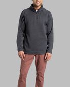 Men's Sweater Fleece Quarter Zip Pullover, 2XL Charcoal Heather
