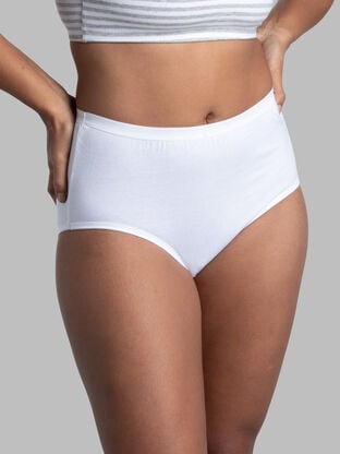 Women's Cotton Brief Panty, White 3 Pack 
