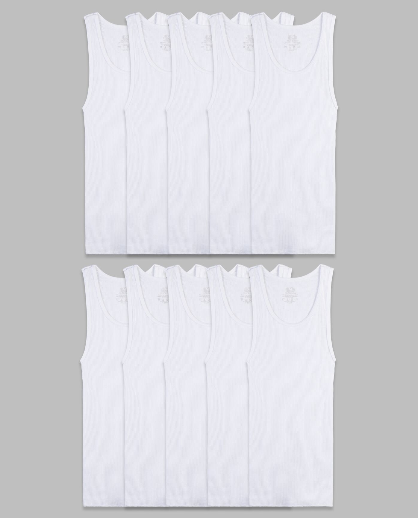 Toddler Boys' Tank Undershirt, White 10 Pack White