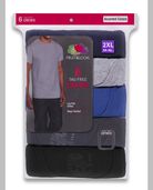 Men's Assorted Crew T-Shirt, Extended Sizes, 6 Pack ASSORTED