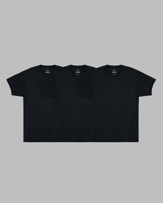 Men's Short Sleeve Workgear™ Crew T-Shirt, Extended Sizes Black 3 Pack ​ 
