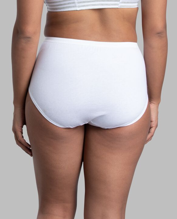 Women's Cotton Brief Panty, White 3 Pack White