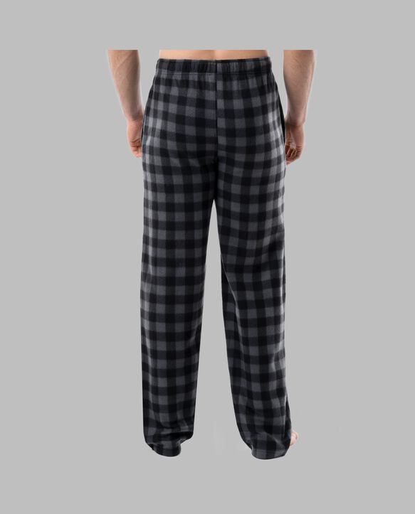Fruit of the Loom Men's Fleece Sleep Pant, 2 Pack BLACK/BLACK