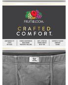 Men's Crafted Comfort  Fabric Covered Waistband Black Boxer Briefs, 3 Pack, Extended Sizes Black