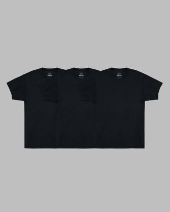 Men's Short Sleeve Workgear™ Crew T-Shirt, Extended Sizes Black 3 Pack ​ 