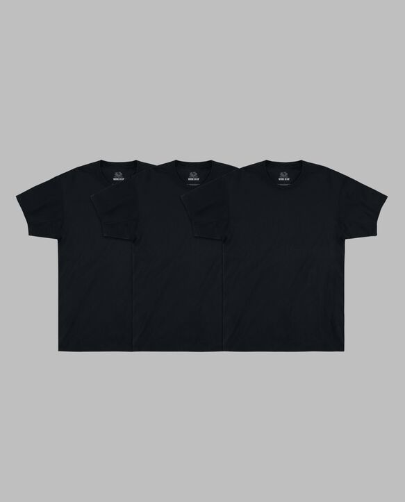 Men's Short Sleeve Workgear™ Crew T-Shirt, Extended Sizes Black 3 Pack ​ Assorted