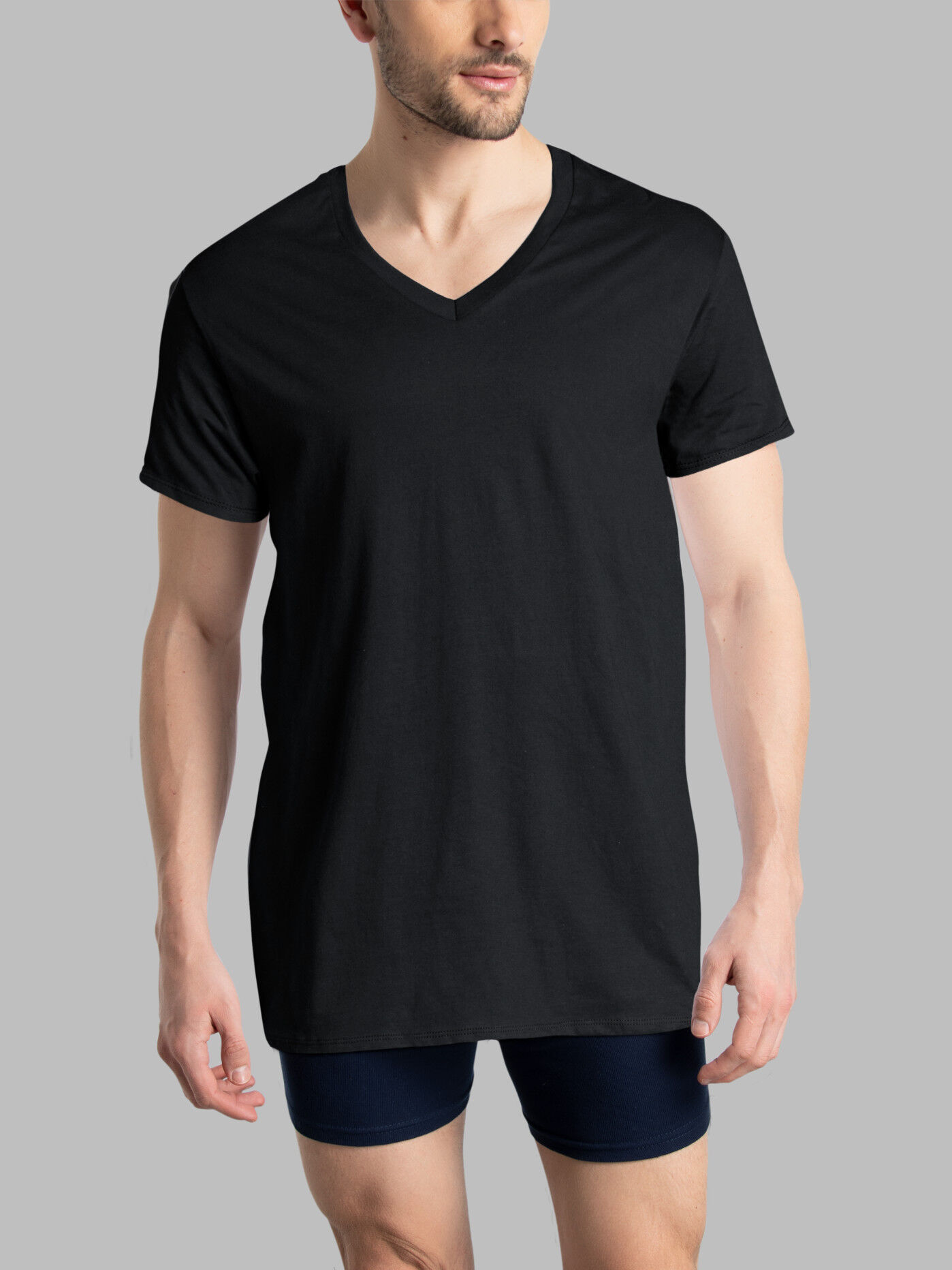 Men s Short Sleeve V Necks 6 Pack Fruit of the Loom