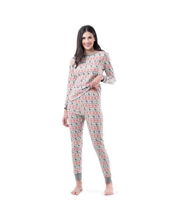 Fruit of the Loom Women's Waffle Crew Top and Pant, 2-Piece Pajama Set