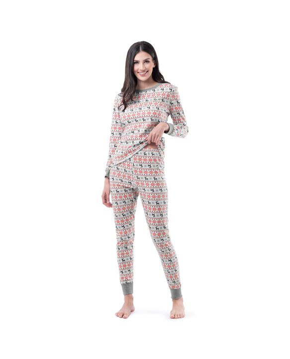 Fruit of the Loom Women's Waffle Crew Top and Pant, 2-Piece Pajama Set 