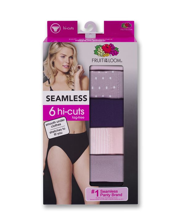 Women's 360 Stretch Seamless Hi-Cut Panty, 6 Pack Assorted