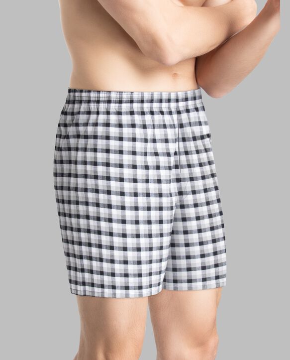Men's Cotton Stretch Woven Boxer, Assorted 6 Pack Assorted