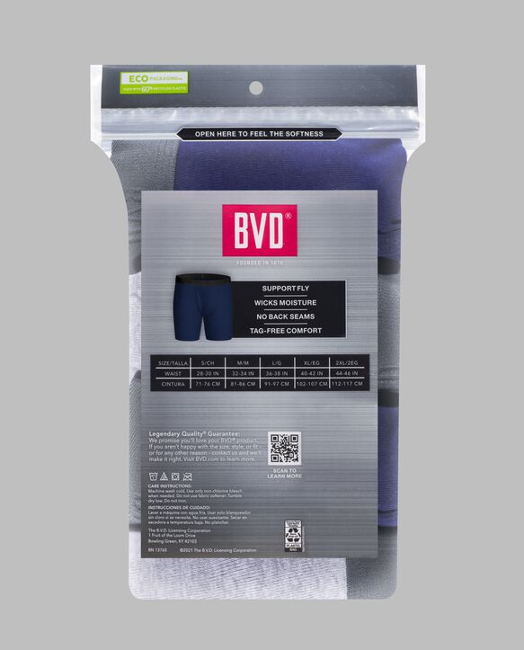 BVD® Men's Boxer Briefs, Assorted 4 Pack Assorted