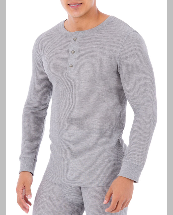 Men's Waffle Thermal Henley Top, 1 Pack | Fruit