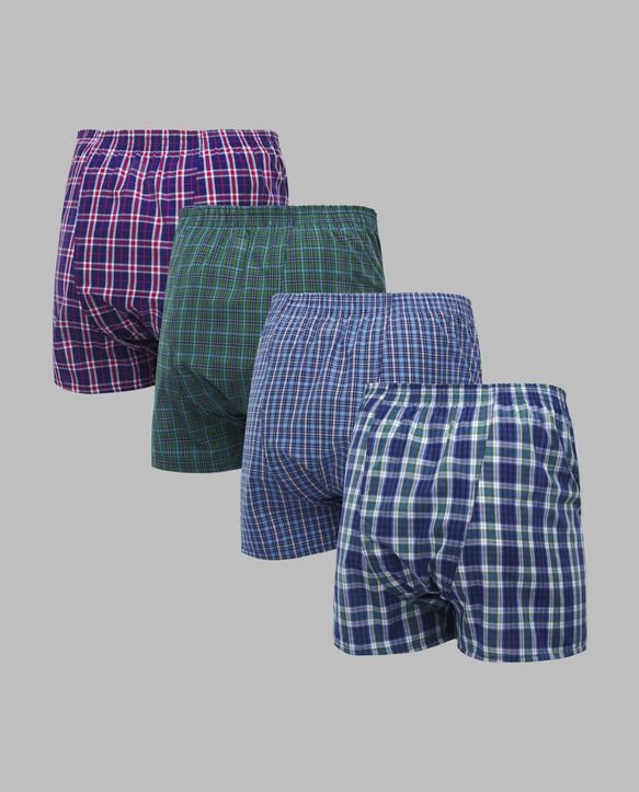 BVD® Men's Boxers, Tartan 4 Pack Assorted