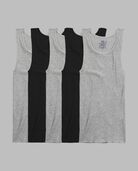 Men's A-Shirt, Black and Grey 5 Pack Assorted