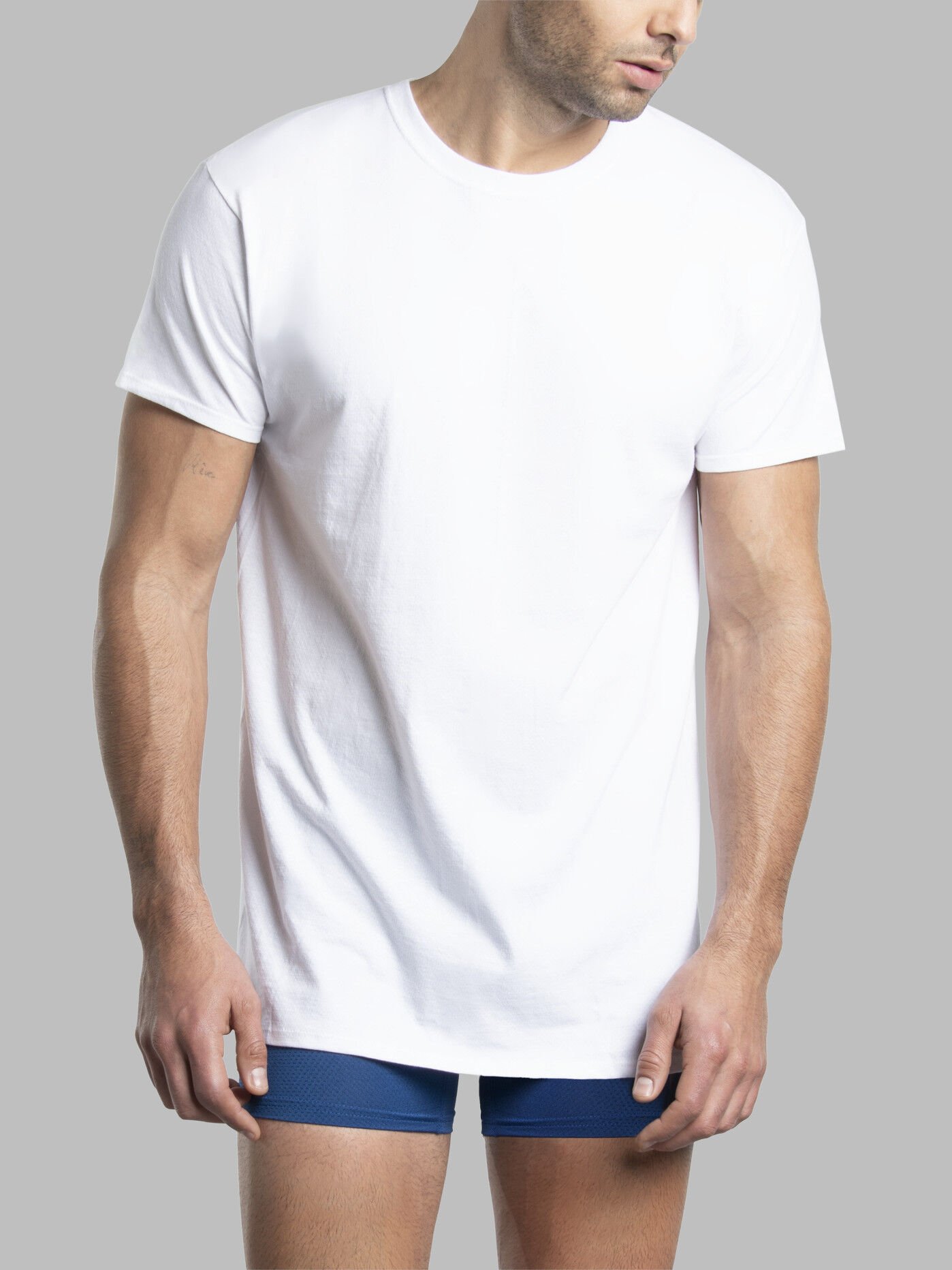 Men s Short Sleeve Breathable Cotton Crew T Shirt White 3 Pack