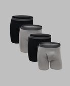 Men's Premium CoolZone® Boxer Briefs, Black and Grey 4 Pack ASSORTED