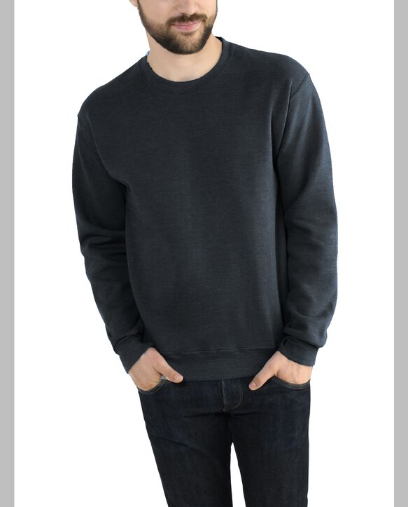 Men's EverSoft Fleece Crew Sweatshirt, 2 Pack BLACK HEATHER