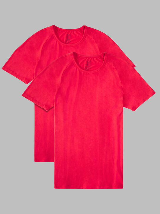 Men's Short Sleeve EverLight™ Raglan T-Shirt, 2 Pack True Red